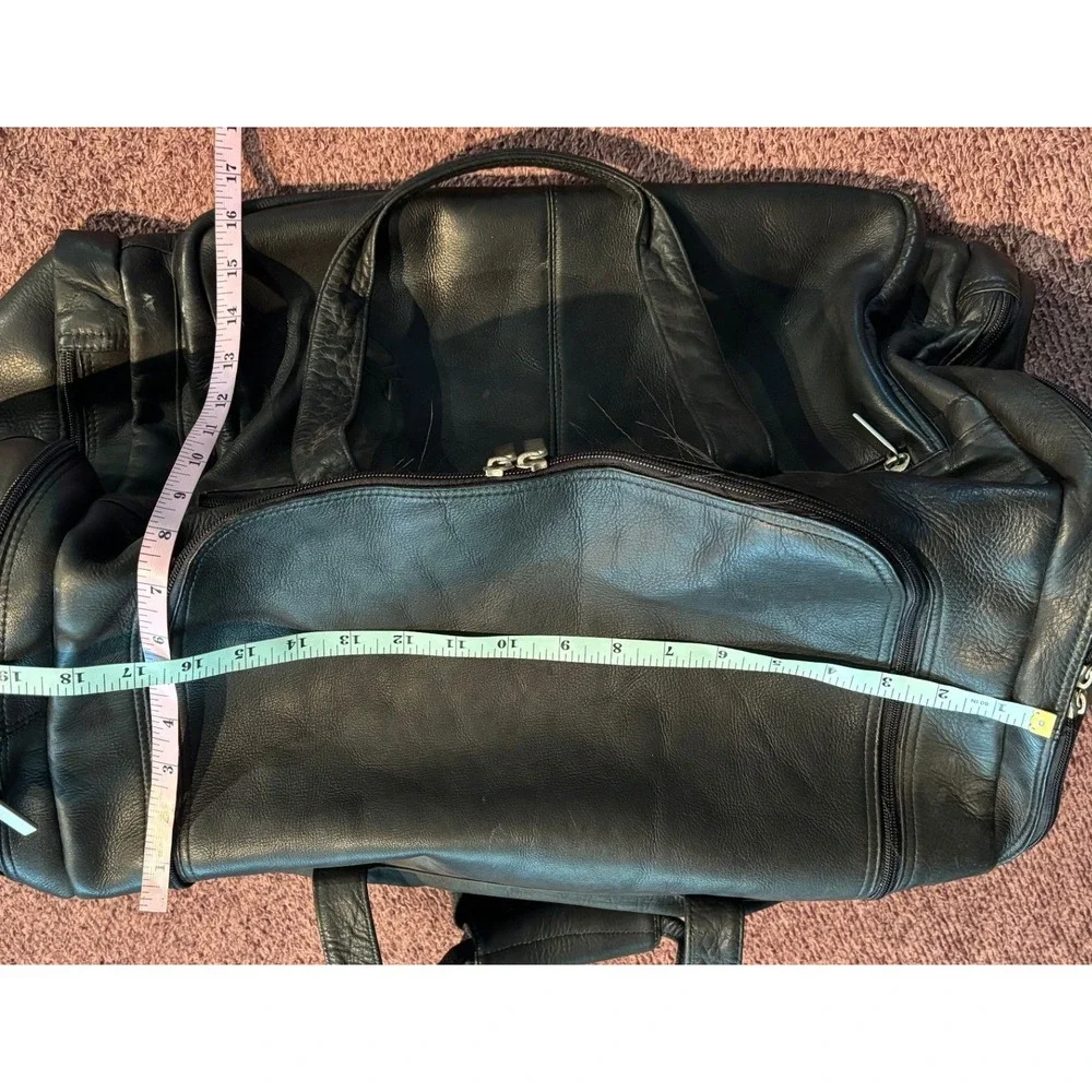 Genuine Leather Duffel Bag Black Travel Weekender Made in Colombia S.A. Carry On